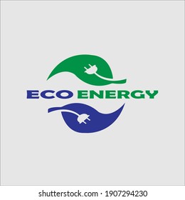 Diseño de ilustración de icono vectorial de la plantilla del logotipo de la energía ecológica