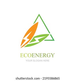 Eco energy logo template vector icon illustration