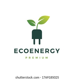 eco energy logo vector icon illustration	