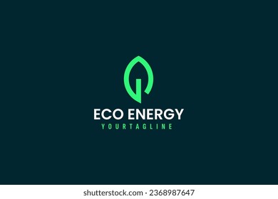 ilustración de icono del logotipo de energía ecológica