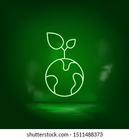 Eco energy, neon vector icon. Save the world, green neon.