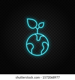 eco energy, neon vector icon. Blue and yellow neon vector icon.