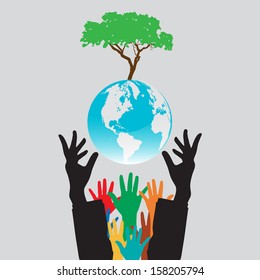 eco energy over gray background vector illustration