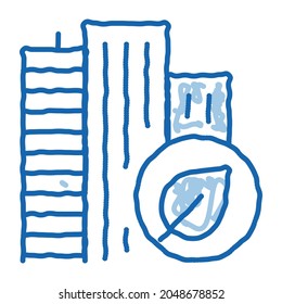 eco energy plant atom sketch icon vector. Hand drawn blue doodle line art eco energy plant atom sign. isolated symbol illustration