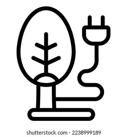 Eco energy plug icon outline vector. Bio fuel. Power plant