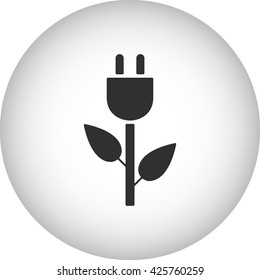 Eco energy plug sign simple icon on  background