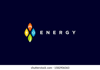 Eco energy power logo template for your business brand icon vector