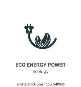 Eco energy power vector icon on white background. Flat vector eco energy power icon symbol sign from modern ecology collection for mobile concept and web apps design.