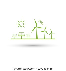 Eco energy and renewble concept with flat design icon for sustainable devlopment, Vector illuatration 