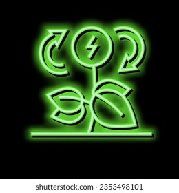 vector de señal de luz de neón que ahorra energía ecológica. ilustración de ahorro de energía ecológica