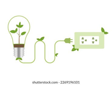 Energieeinsparungen im Umweltbereich. Sparen Sie Energie. Grüne Energie. Welt retten. Grüne Welt. Öko-freundliches und umweltfreundliches Energiekonzept.
