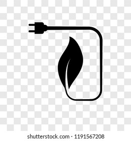 Eco energy vector icon isolated on transparent background, Eco energy transparency logo concept