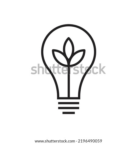 Eco energy vector icon. Light bulb with plant glyph icon. Isolated on white background. vector illustration