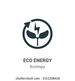 Eco energy vector icon on white background. Flat vector eco energy icon symbol sign from modern ecology collection for mobile concept and web apps design.