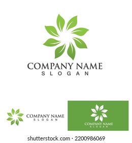 Eco Energy Vector Logo with leaf symbol. Green color with flash or thunder graphic. Nature and electricity renewable. This logo is suitable for technology, recycle, organic.