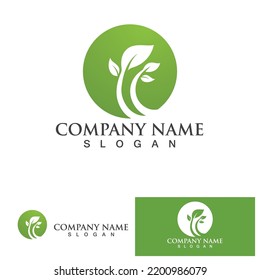 Eco Energy Vector Logo with leaf symbol. Green color with flash or thunder graphic. Nature and electricity renewable. This logo is suitable for technology, recycle, organic.