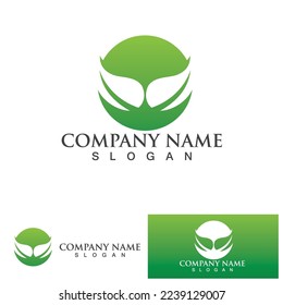 Eco Energy Vector Logo with leaf symbol. Green color with flash or thunder graphic. Nature and electricity renewable. This logo is suitable for technology, recycle, organic.