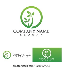 Eco Energy Vector Logo with leaf symbol. Green color with flash or thunder graphic. Nature and electricity renewable. This logo is suitable for technology, recycle, organic.