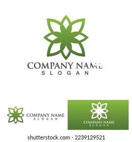 Eco Energy Vector Logo with leaf symbol. Green color with flash or thunder graphic. Nature and electricity renewable. This logo is suitable for technology, recycle, organic.