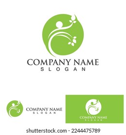 Eco Energy Vector Logo mit Blattsymbol.