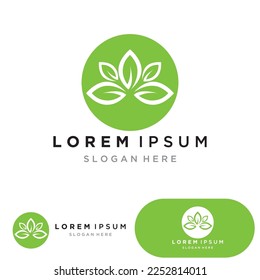 Eco Energy Vector Logo with leaf symbol. Green color  graphic. Nature