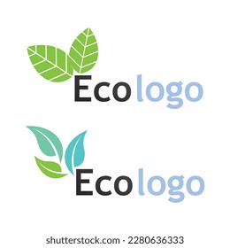 Logotipo del vector de energía ecológica con símbolo de hoja. Color verde con flash o imagen de trueno. Naturaleza y electricidad renovables. Este logotipo es adecuado para la tecnología, el reciclaje, el orgánico.