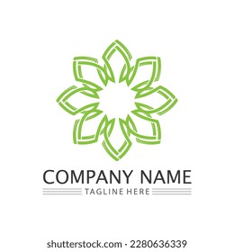 Eco Energy Vector Logo with leaf symbol. Green color with flash or thunder graphic. Nature and electricity renewable. This logo is suitable for technology, recycle, organic.