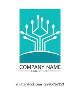 Eco Energy Vector Logo with leaf symbol. Green color with flash or thunder graphic. Nature and electricity renewable. This logo is suitable for technology, recycle, organic.