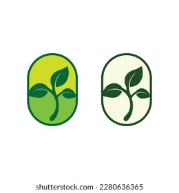 Logotipo del vector de energía ecológica con símbolo de hoja. Color verde con flash o imagen de trueno. Naturaleza y electricidad renovables. Este logotipo es adecuado para la tecnología, el reciclaje, el orgánico.