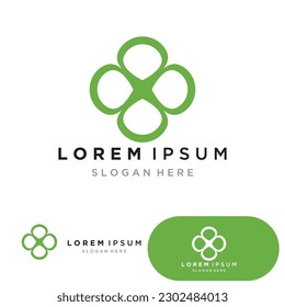 Eco Energy Vector Logo with leaf symbol. Green color with flash or thunder graphic. Nature and electricity renewable. This logo is suitable for technology, recycle, organic.