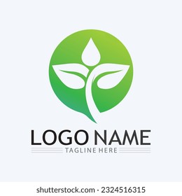 Eco Energy Vector Logo with leaf symbol. Green color with flash or thunder graphic. Nature and electricity renewable. This logo is suitable for technology, recycle, organic.