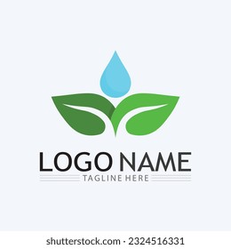 Eco Energy Vector Logo with leaf symbol. Green color with flash or thunder graphic. Nature and electricity renewable. This logo is suitable for technology, recycle, organic.