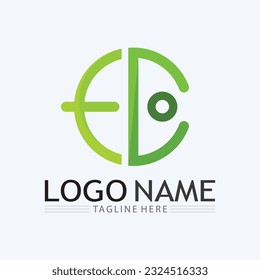 Eco Energy Vector Logo with leaf symbol. Green color with flash or thunder graphic. Nature and electricity renewable. This logo is suitable for technology, recycle, organic.