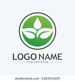 Eco Energy Vector Logo with leaf symbol. Green color with flash or thunder graphic. Nature and electricity renewable. This logo is suitable for technology, recycle, organic.