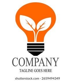 Logotipo del Vector de la energía de Eco con el símbolo de la hoja. Color verde con flash o gráfico de trueno. Naturaleza y electricidad renovable. Este logotipo es adecuado para la tecnología, reciclar, orgánico, enchufe.