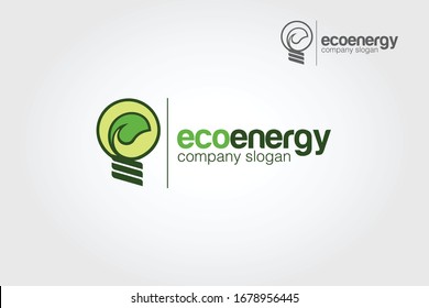 Eco Energy Vector Logo Template. A clean modern symbol for future logo Eco Friendly energy companies.