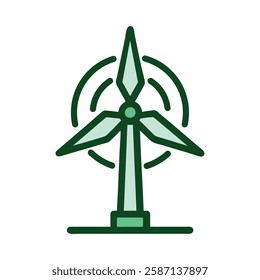 Eco energy wind turbine green illustration