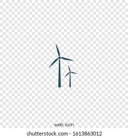 Eco energy. Wind turbines. Vector illustration