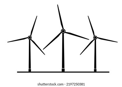 Eco energy wind turbines Vector illustration