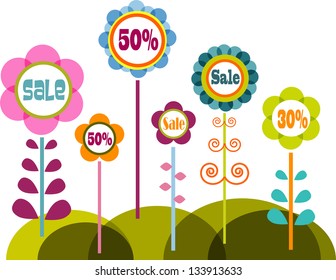 Eco environment; circle with different houses and trees