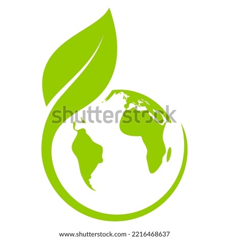 Eco environment electric icon. Green earth concept vector illustration