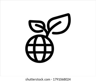 Eco environment electric line icon vector illustration