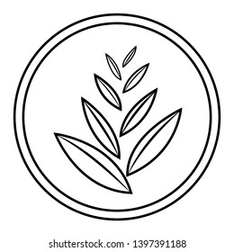 Eco environment electric vector icon. branch with leafs decorative icon illustration