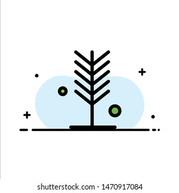 Eco, Environment, Nature, Summer, Tree  Business Flat Line Filled Icon Vector Banner Template. Vector Icon Template background