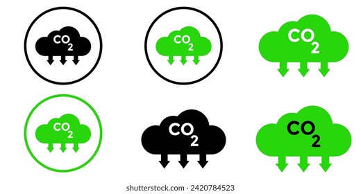 Eco and Environmental symbol, Co2, co2 emissions, cloud and typography design, two styles