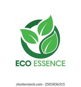 Eco Essence logo flat silhouette vector illustration on white background.