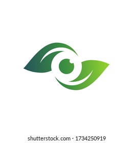 Eco eye vector icon concept, green look