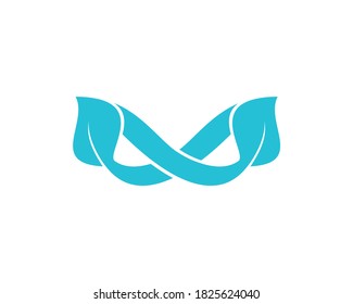 Eco-Brillen Logo in Form von zwei Blättern. Dieses Logo eignet sich für eine Brillenmarke, einen Schönheitsladen usw.