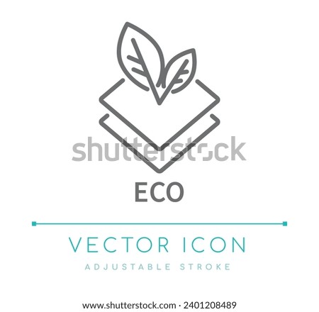Eco Fabric Textile Vector Line Icon