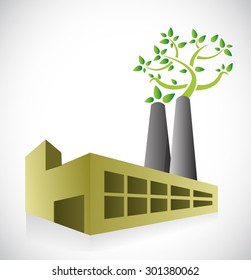 eco factory concept illustration design over white